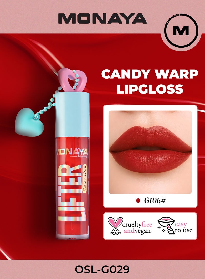 Monaya G029 Candy Wrap Lip Gloss – Glassy Gloss Finish for Fuller-Looking Lips, Rich Sheer Color Enhancing Natural Lip Tone, Lightweight Non-Sticky Formula, All-Day Hydration - Image 1